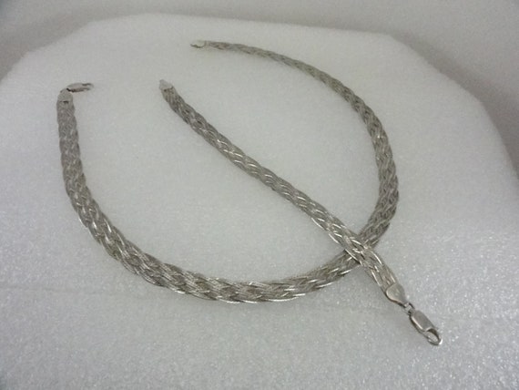 Vintage Sterling Woven Set Wide 1970's - image 8