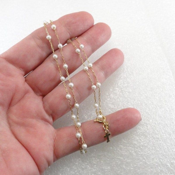 Trifari Pearl Chain Necklace
