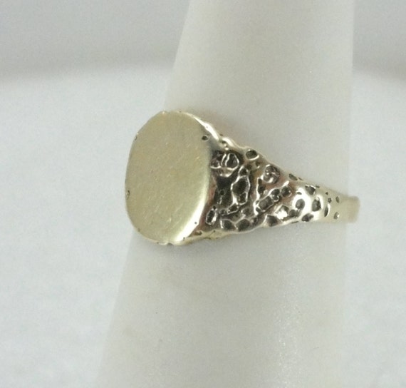 Antique 10k Gold Signet Ring Size 5.25 No Mongram - image 9