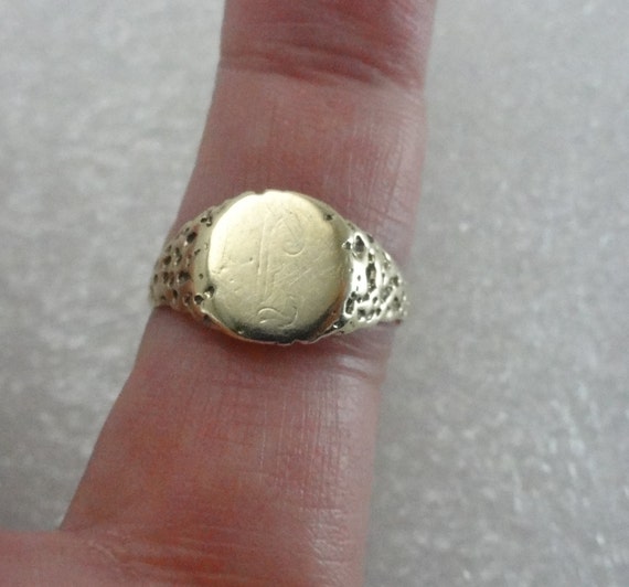 Antique 10k Gold Signet Ring Size 5.25 No Mongram - image 4