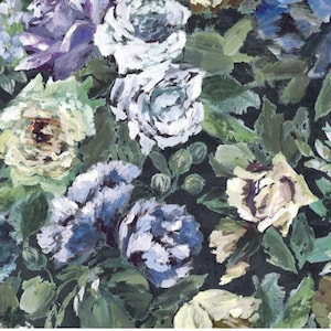 Decorative pillow in Designers Guild Bloomsbury rose or indigo, stunning floral velvet