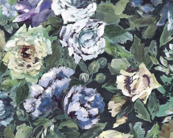 Decorative pillow in Designers Guild Bloomsbury rose or indigo, stunning floral velvet