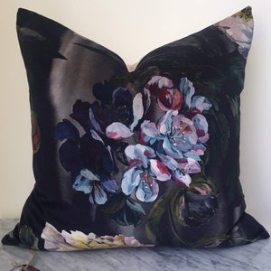 Delft velvet noir Decorative pillow cover in Designers Guild 20 inch