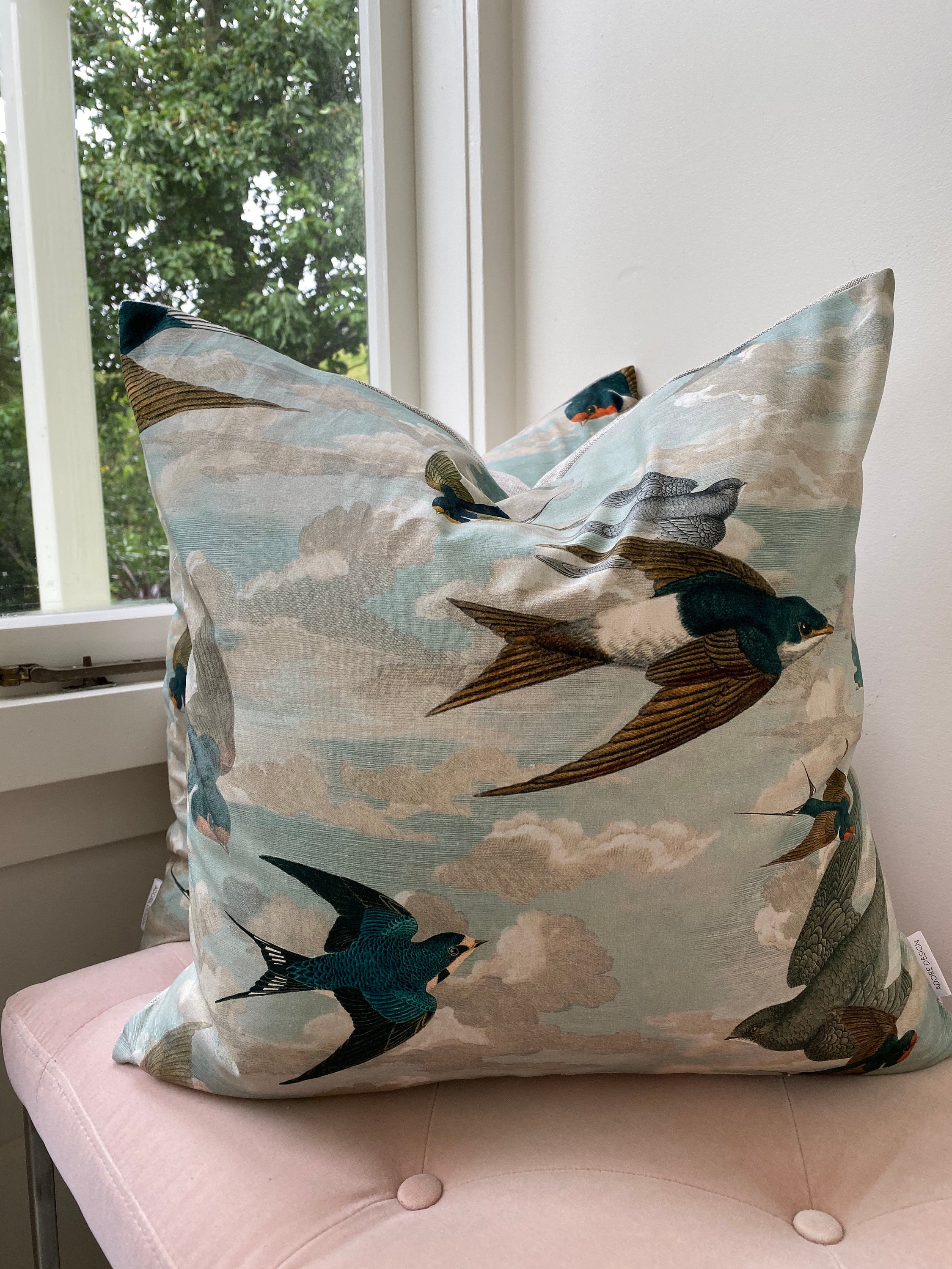 Designers Guild floral 100% Cotton Fabric Cushion Cover Rugosa Slate Designers Guild floral 100% Cotton Fabric Cushion Cover Rugosa Slate