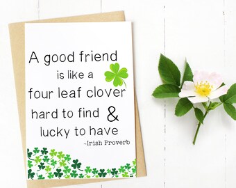 St. Patrick's Day Friendship Quote | png pdf DIGITAL FILE | Print your own cards | Shirts | mugs | Framed Art | Sublimation | Quotes