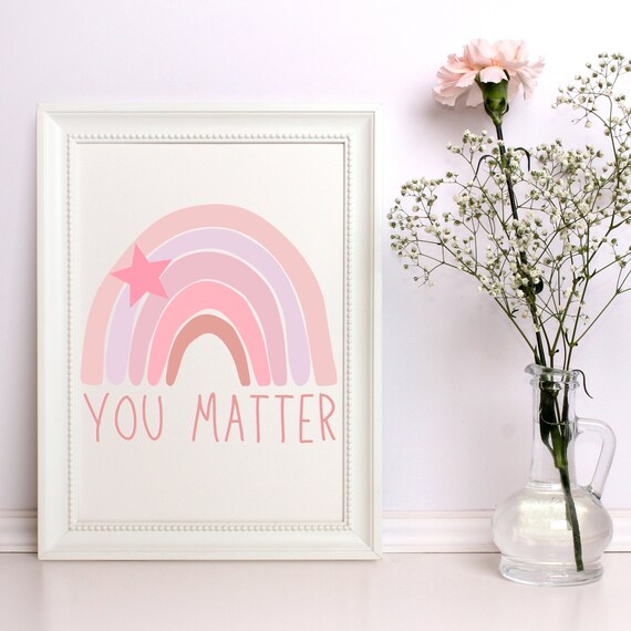 You Matter Quote | RAINBOW SERIES | png pdf DIGITAL greeting card | Shirts | mugs | printable Art | Sublimation | Boho Cute Pretty