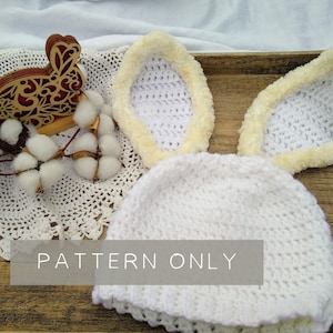 Crochet Bunny hat Pattern with floppy ears | PATTERN ONLY | Newborn Infant Toddler Child and Adult sizes | All sizes included!