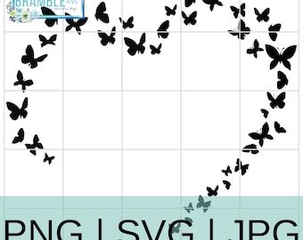 Butterfly Open Heart Clipart Graphic COMMERCIAL USE Butterflies frame Clip Art png jpg svg Make shirts signs totes mugs stickers art