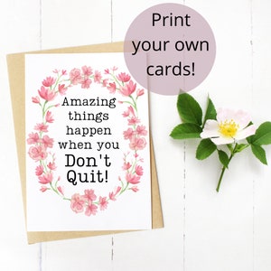 Digitaler Download | Printable pdf png machen Motivationskarten Sublimation Tassen Shirts Taschen | Erstaunliche Dinge passieren, wenn man nicht aufhört