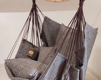 Asketic, Bohemic Style Hanging Hammock Chair Brown/Brown