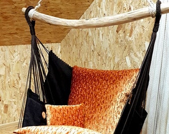 Romantic Style Beautiful Hanging Hammock Chair Brown/Orange/Brown