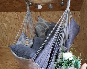 Beautiful & Boxo Nordic Style Hanging Hammock chair Gray/Gray with article