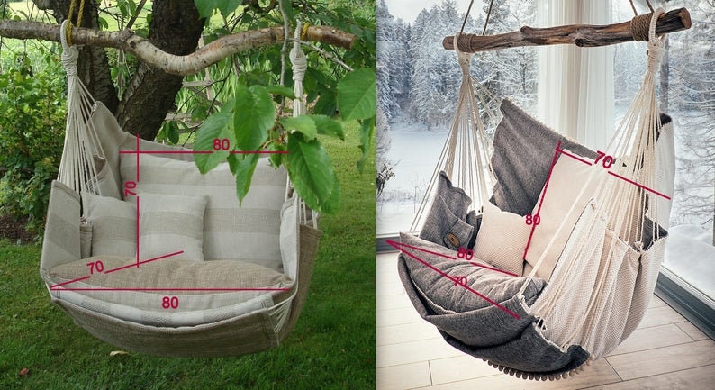 Romantic, Beautiful & Boxo Nordic Style Hanging Hammock chair Gray/Dark Gray image 9