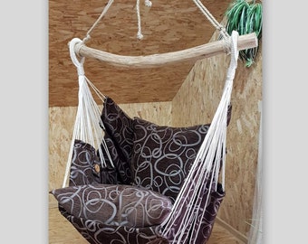 Asketic, Bohemic Style Hanging Hammock Chair Brown/Brown with article