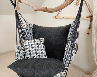 Asketic  Style Hanging Hammock Chair Gray/Gray Rope