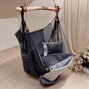 Romantic, Beautiful & Boxo Nordic Style Hanging Hammock chair Gray/Dark Gray image 2