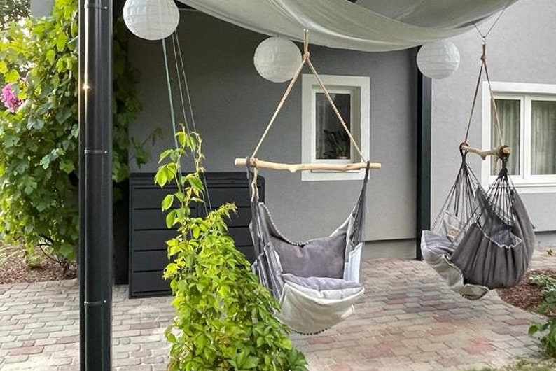 Romantic, Beautiful & Boxo Nordic Style Hanging Hammock chair Gray/Dark Gray image 1