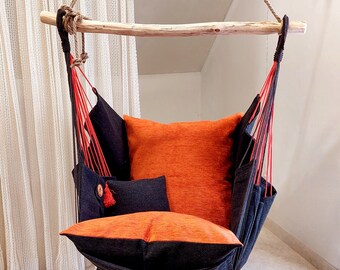 Dreamin Beautiful & Boxo Style Hanging Hammock chair Brown/Orange