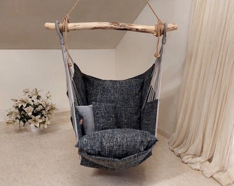 Asketic Style/Beautiful Hanging Hammock Chair/Deko Idea  Black/White