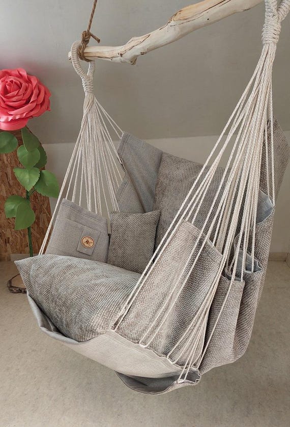 ベスト/屋内/読書スイング/ハンギングハンモックチェアベージュ