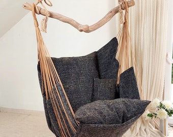 Asketic Style Beautiful Swing Hanging Hammock Chair Brown/Beige/Black