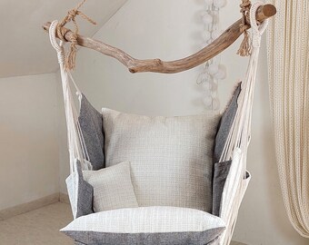 Hanging/Swing/Romantic  Style Beautiful Hanging Hammock Chair White/Gray