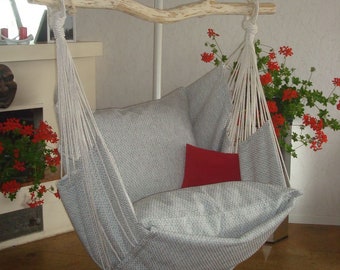 Asketic  Style Hanging Hammock Chair Gray Light/Gray Rope