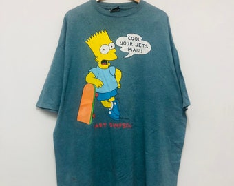 Vintage 90s Bart “ Skateboarding T-Shirt / Animated Series / Cartoons / Streetwear / 2XL