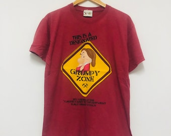 Vintage 90s Grumpy Zone T-Shirt / American Animation / Cartoons / Streetwear / M