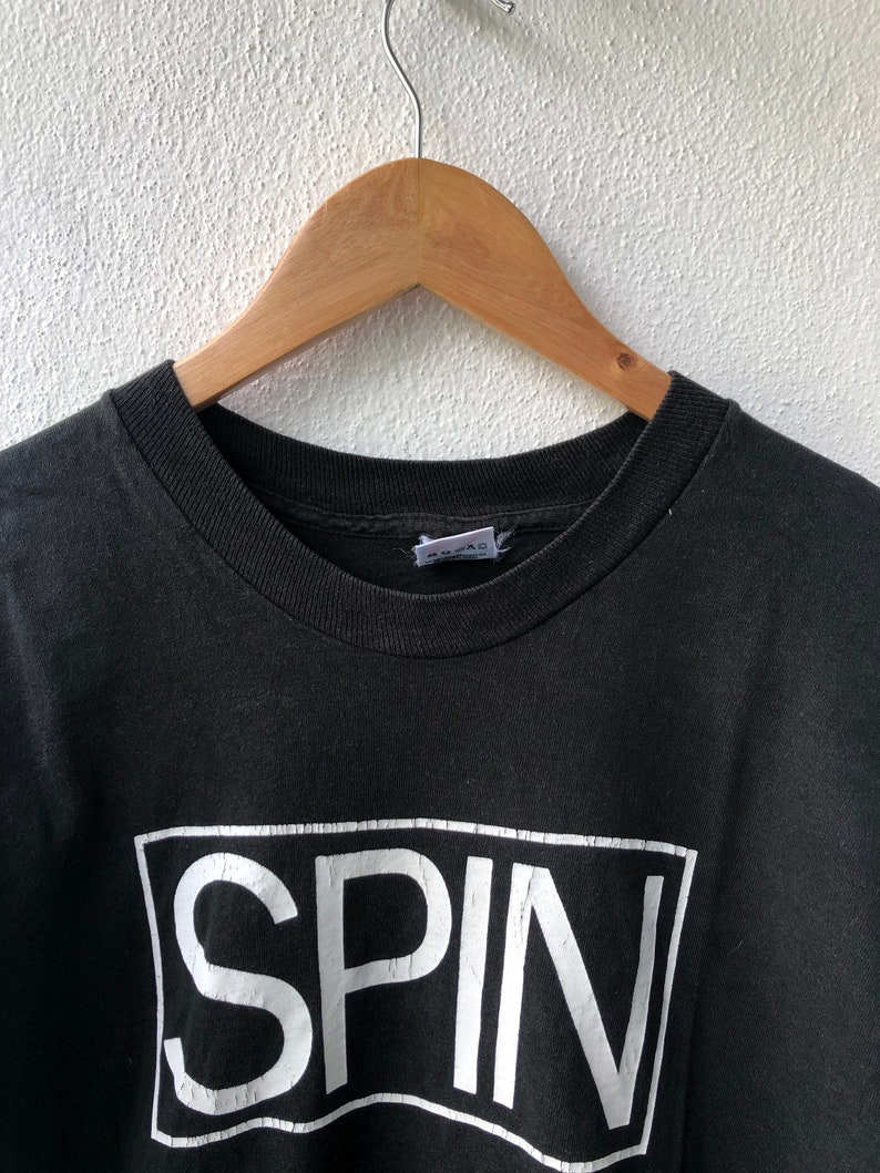 Vintage Original 90\u2019s Spin Magazine Logo Design American Music Magazine T-Shirt