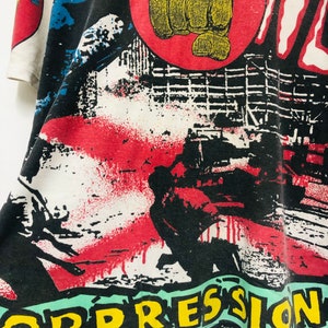T-shirt Vintage Années 90 'Freedom' USA - Taille L, Noir - Marque Alore, Occasion