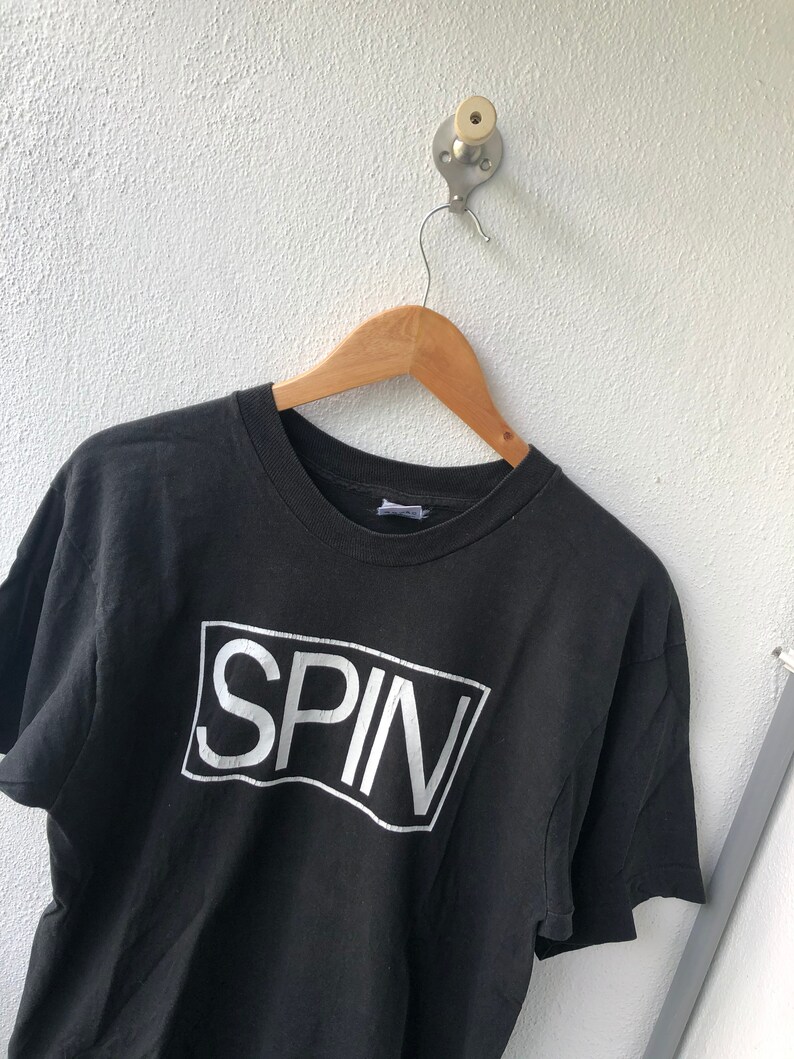 Vintage Original 90\u2019s Spin Magazine Logo Design American Music Magazine T-Shirt