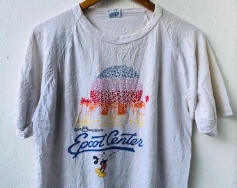 Camiseta raglán vintage original de los 90 de Walt Disney con Mickey Mouse del Epcot Center