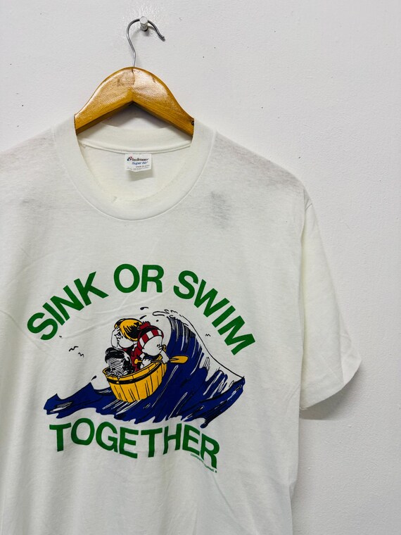 Vintage 80s Sink or Swim Together T-Shirt / 80s Humour / 80s Parody / 80s Memories / 80s Style View 5