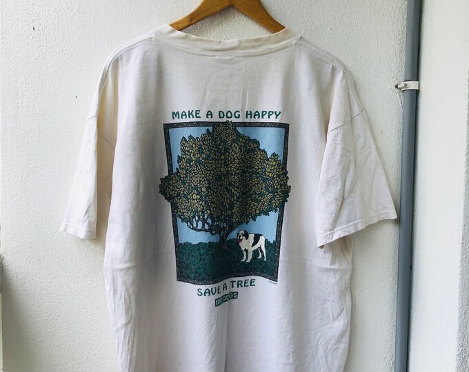 Vintage Original 90s Big Dog Clothing Make Dog Happy , Save Tree Save
