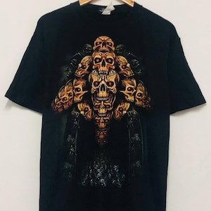 Vintage 00s Skul Graphic Designs T-Shirt / Streetwear / Black / L