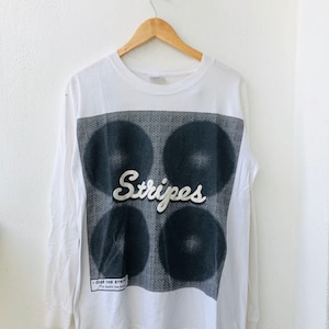 Vintage 90's Over The Stripes Japanese Streetwear T-Shirt / Retro Modern Japan Graphic Shirt / Long Sleeves Unisex Tee