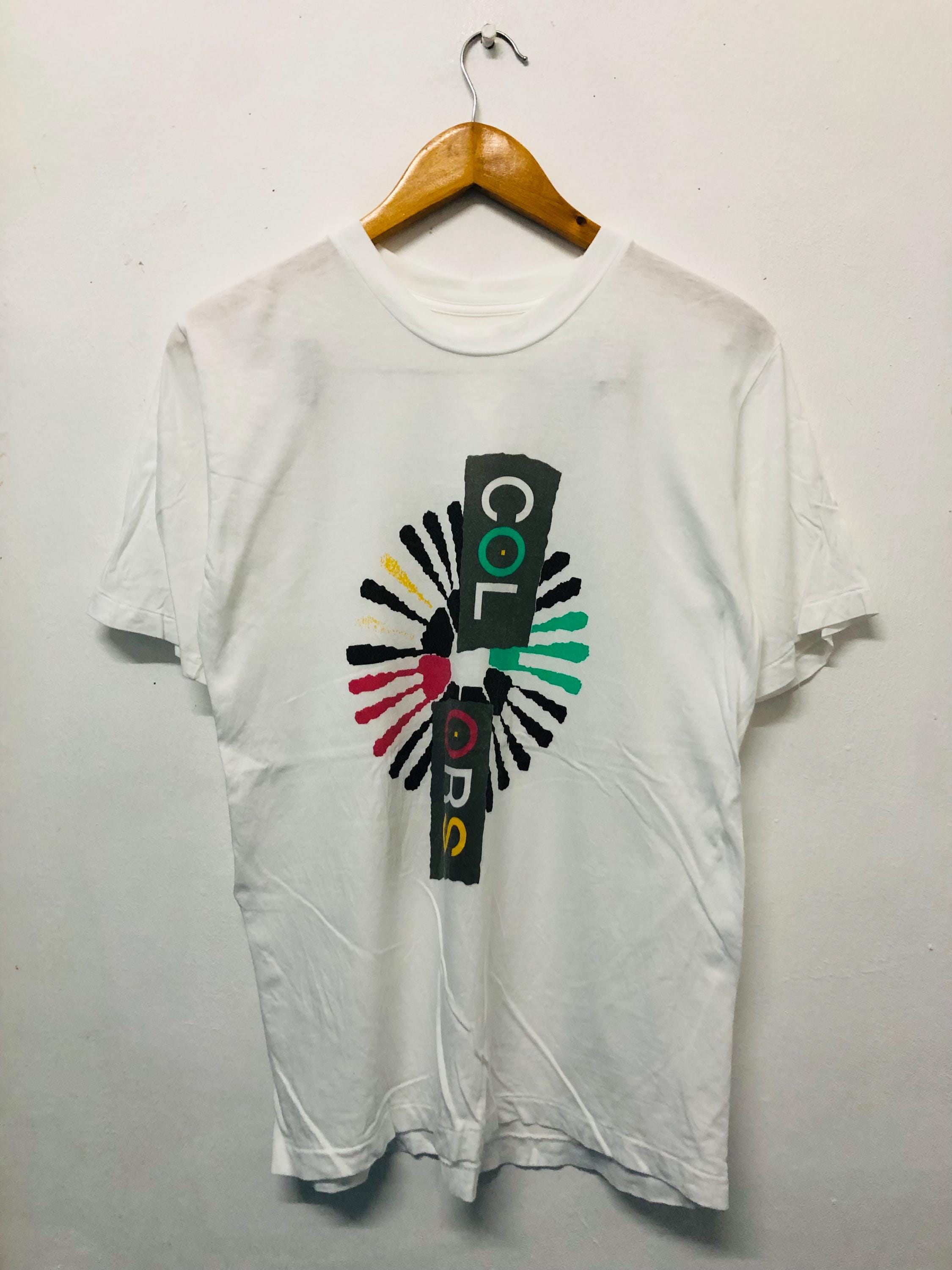 ヴィンテージ 90 年代カラー：日本アートワーク T シャツ / 90 年代 