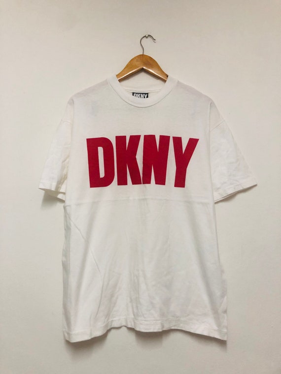 Vintage 90s Dona Karan New York DKNY T-shirt / Brand / Streetwear / Spell  Out / White / L 
