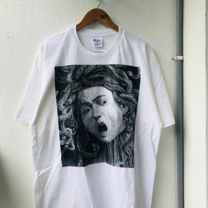 レア90s Vintage ARCHAIC SMILE BIG MEDUSA T Vintage Original 90's Archaic Smile “ Medusa “ American Modern