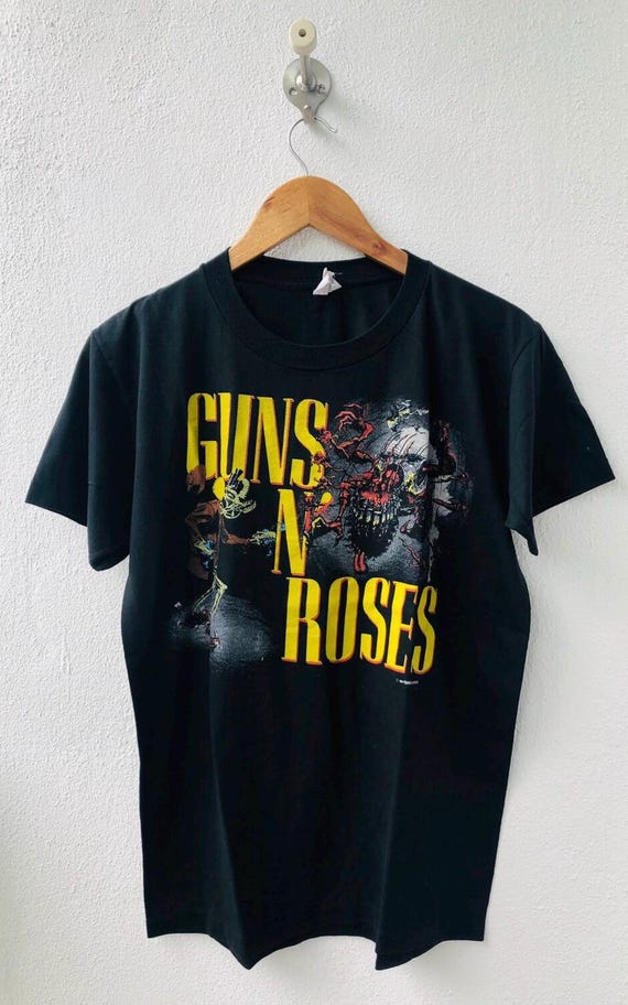 Vintage 80s Guns N' Roses Band " Appetite For Destruction " Robert Williams Art Work 1987 USA Tour T-Shirt Black M / Rock Tee / Best of GnR