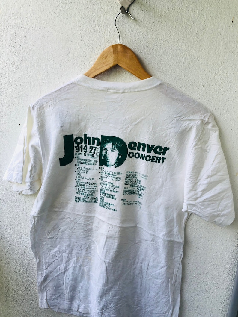 Vintage Original 90\u2019s John Denver Concert tour 1991 American Singer Staff T-Shirt