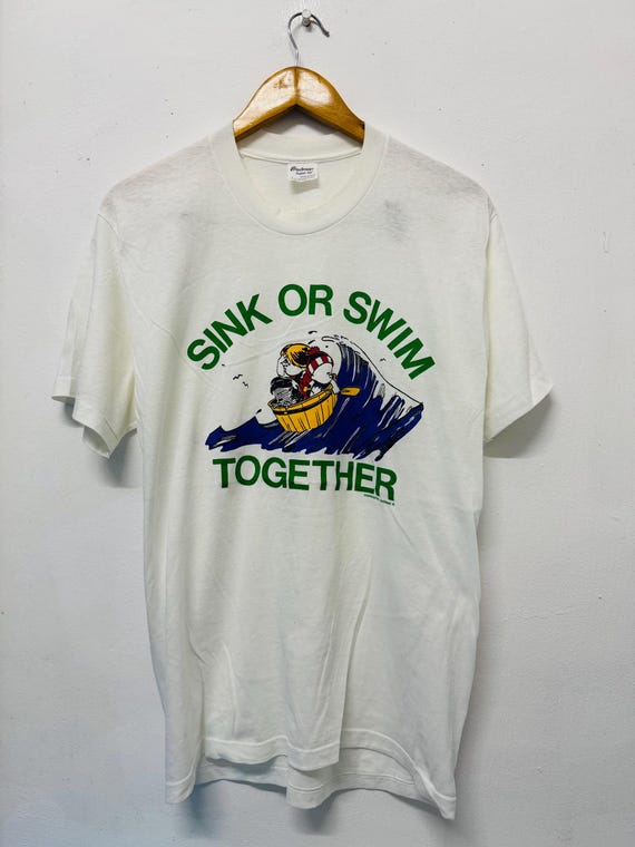 Vintage 80s Sink or Swim Together T-Shirt / 80s Humour / 80s Parody / 80s Memories / 80s Style