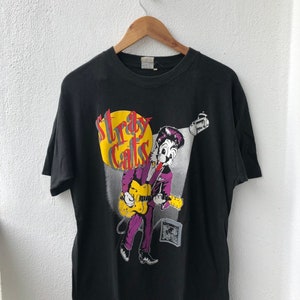 ヴィンテージ ストレイ・キャッツ &quot;Japan 1992 Tour&quot; アメリカン・ロカビリー・バンド ロックンロール ミュージック Lサイズ ブラック 送料無料