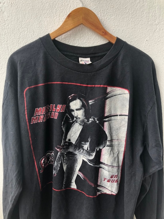 Vintage Marilyn Manson On Tour Long Sleeve 90s Ba… - image 3