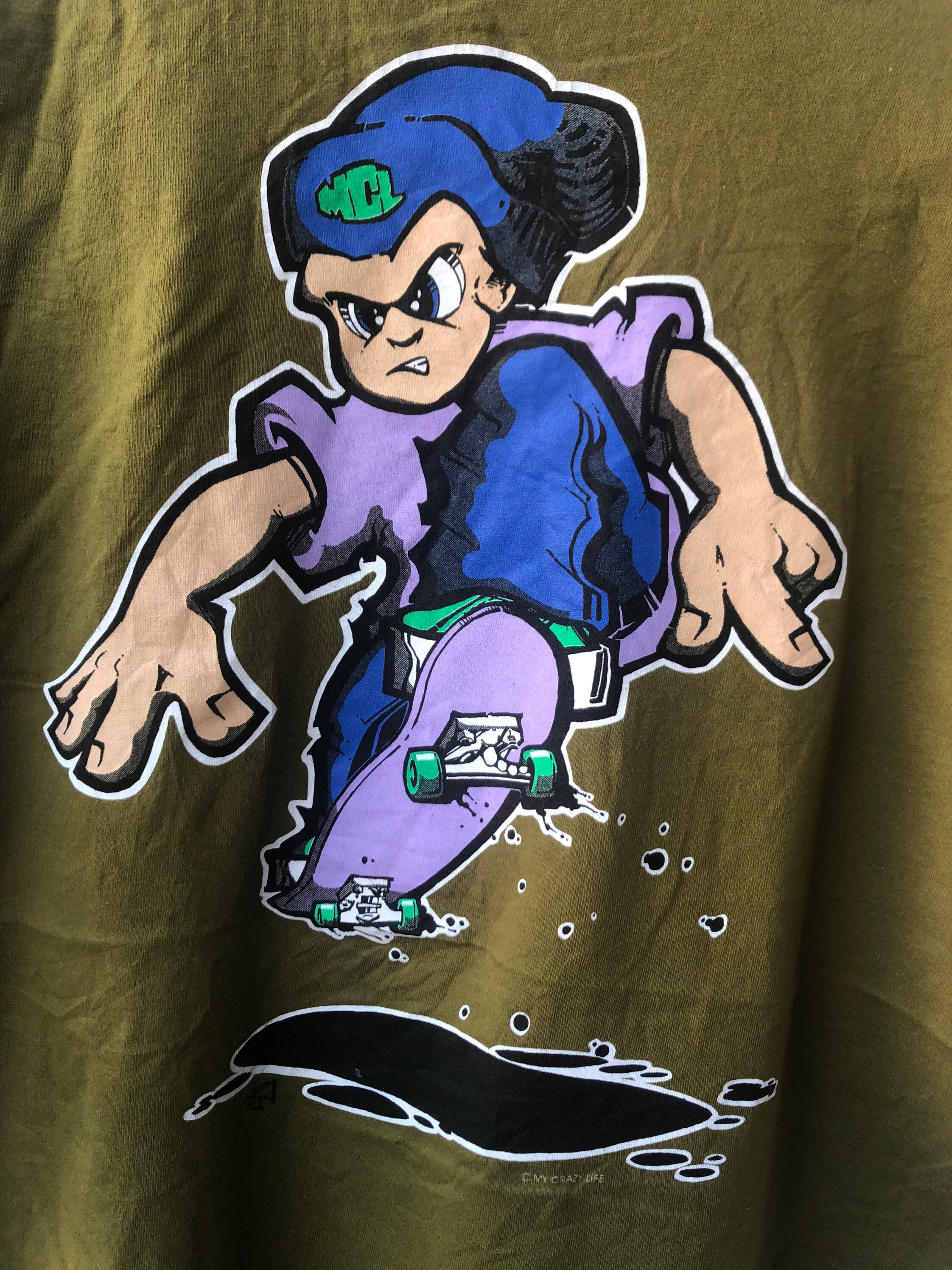 90s レア My Crazy Life Tシャツ ネイビー 袖裾シングル 90s レア My Crazy Life Tシャツ ネイビー 袖裾シングル