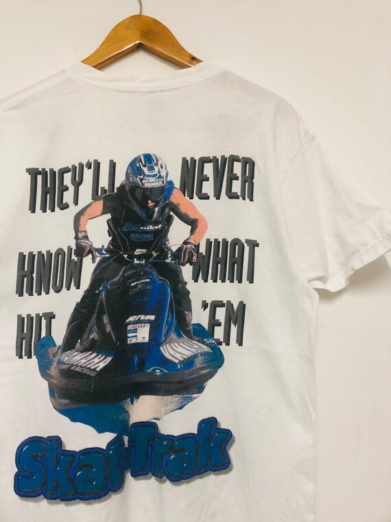 Vintage 90s Skat Trak T-shirt / Jet Ski / Kawasaki / Promo