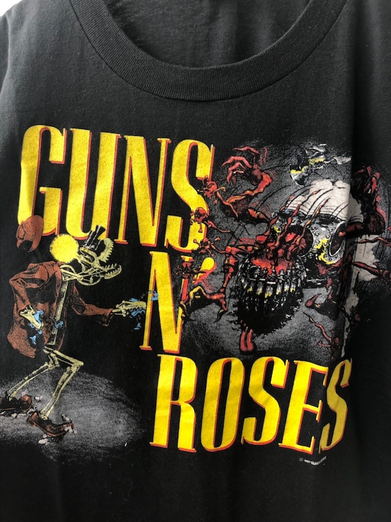 Vintage 80s Guns N' Roses Band " Appetite For Destruction " Robert Williams Art Work 1987 USA Tour T-Shirt Black M / Rock Tee / Best of GnR View 3
