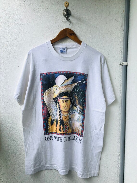 T-shirt Vintage Native American Années 90 - Graphique Tribal, Taille XL, Coton, Neuf Sans étiquettes