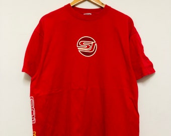 Camiseta vintage Y2K de la línea de ropa Soljah / Estilo urbano / Skate/Surf / Artículo raro / Roja / Talla L